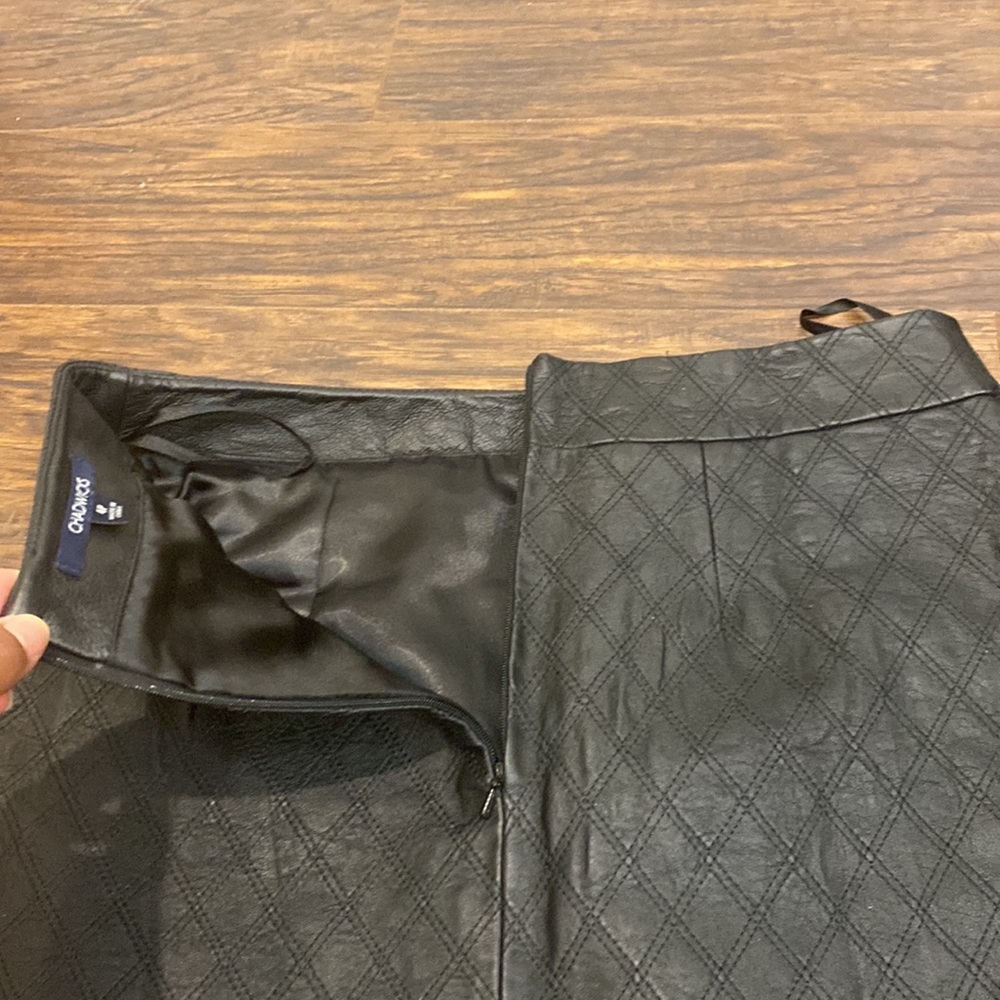 Chadwick’s grunge quilted black leather skirt Size 4P - Picture 7 of 12